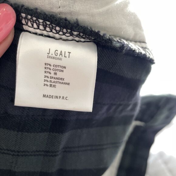 J GALT Plaid Mini Skirt Blackwatch Green Navy Tartan Raw Hem Indie Size XS - Picture 7 of 9